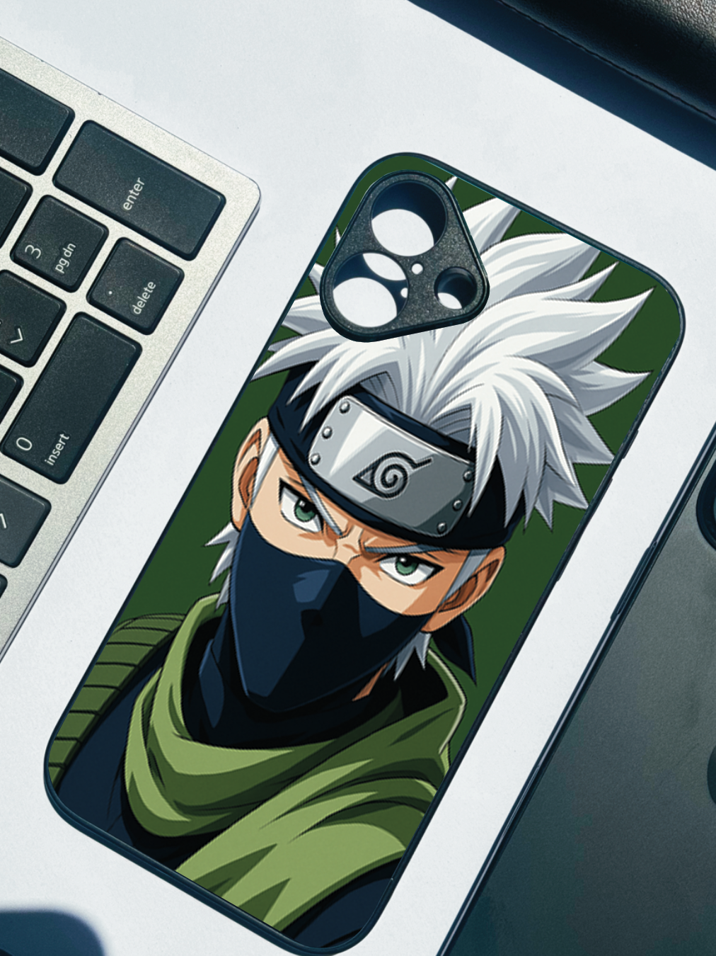 Kakashi Focussed Premium Glass Back Cover For iPhone 11,12,13,14,15,16 Models