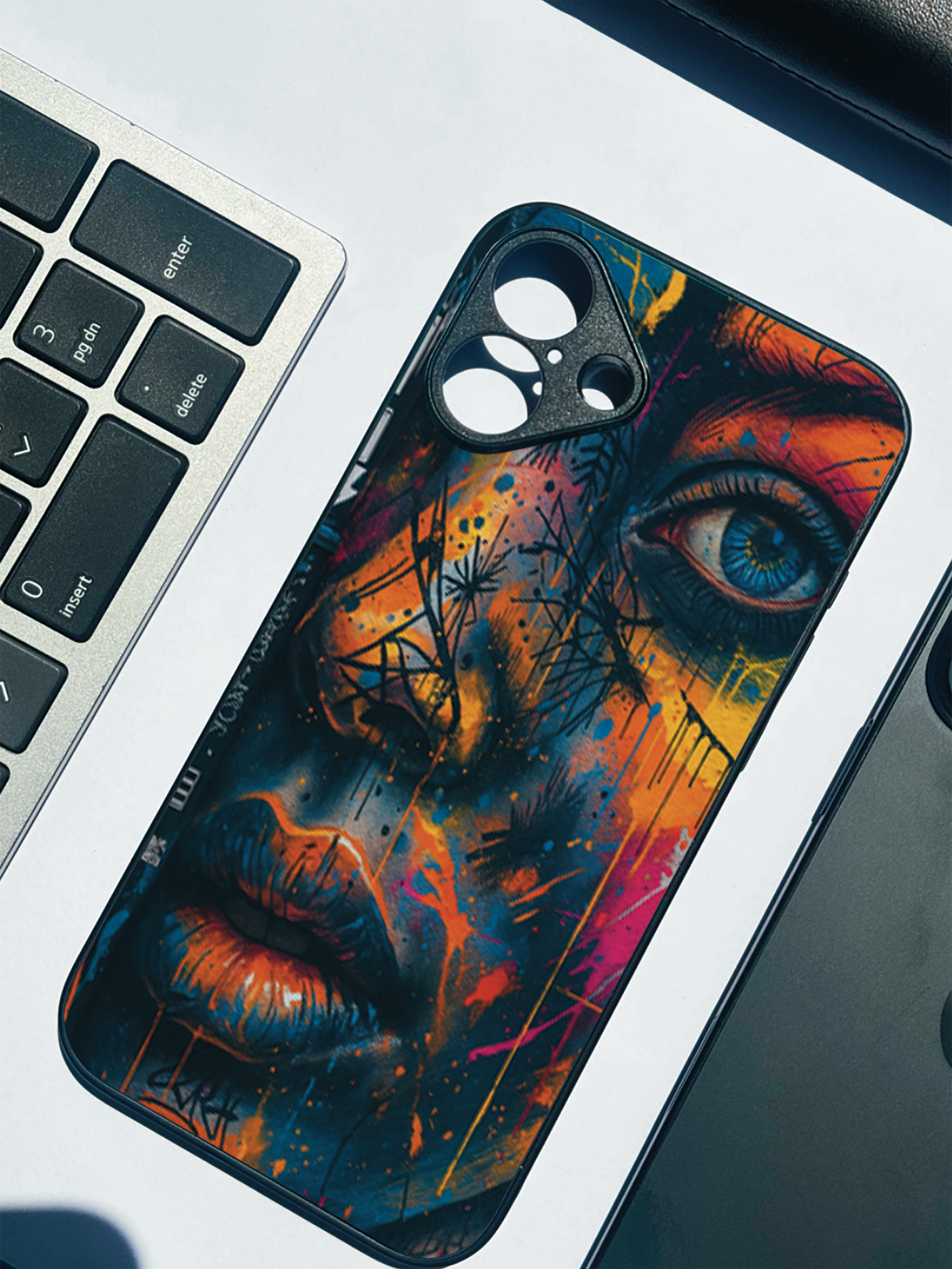 Neon Soul Premium Glass Back Cover For iPhone 11,12,13,14,15,16 Models