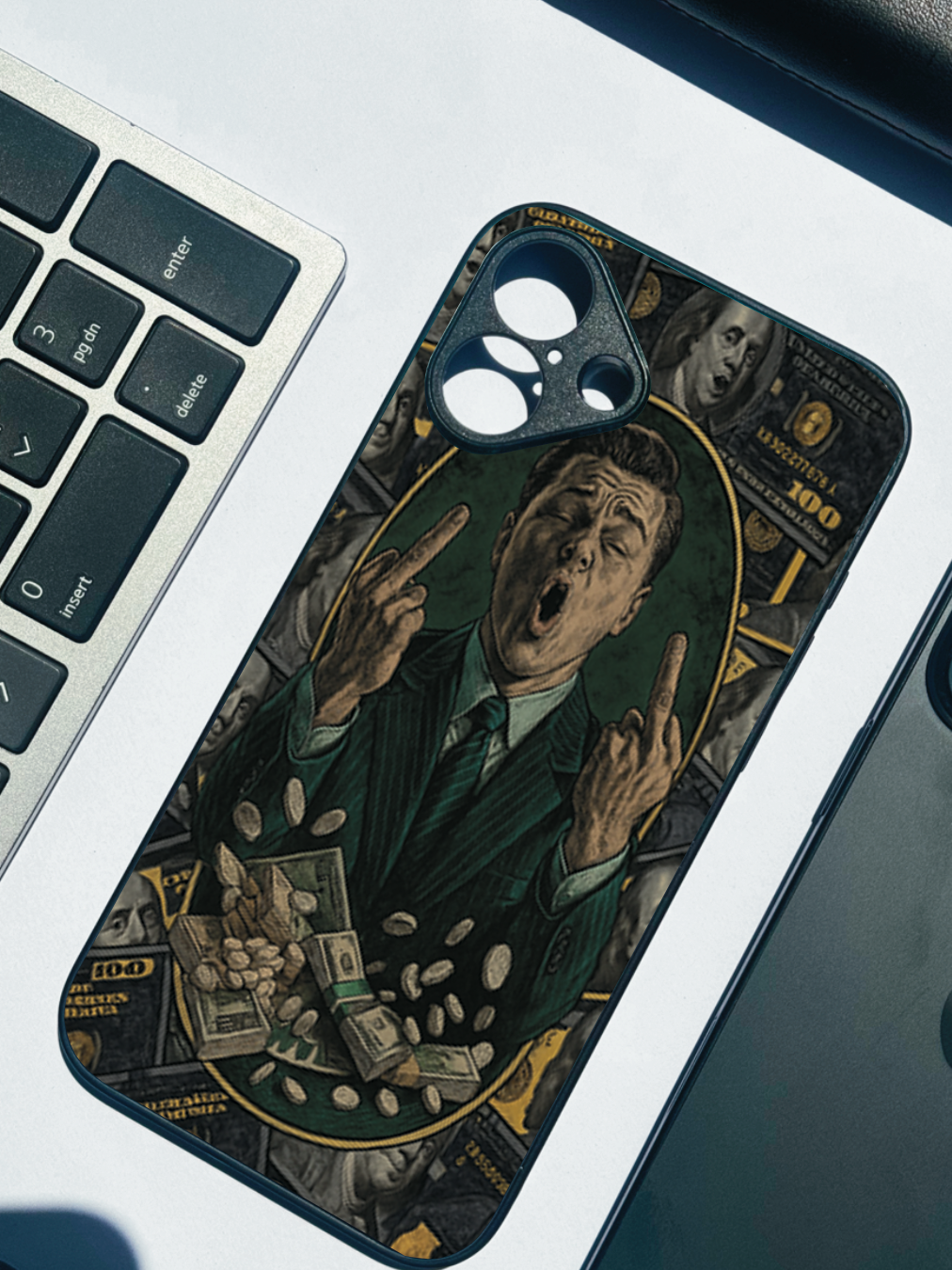 Cash Over Class Premium Glass Back Cover For iPhone 11,12,13,14,15,16 Models