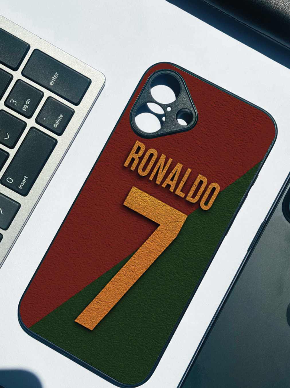 Ronaldo Royale Premium Glass Back Cover For iPhone 11,12,13,14,15,16 Models