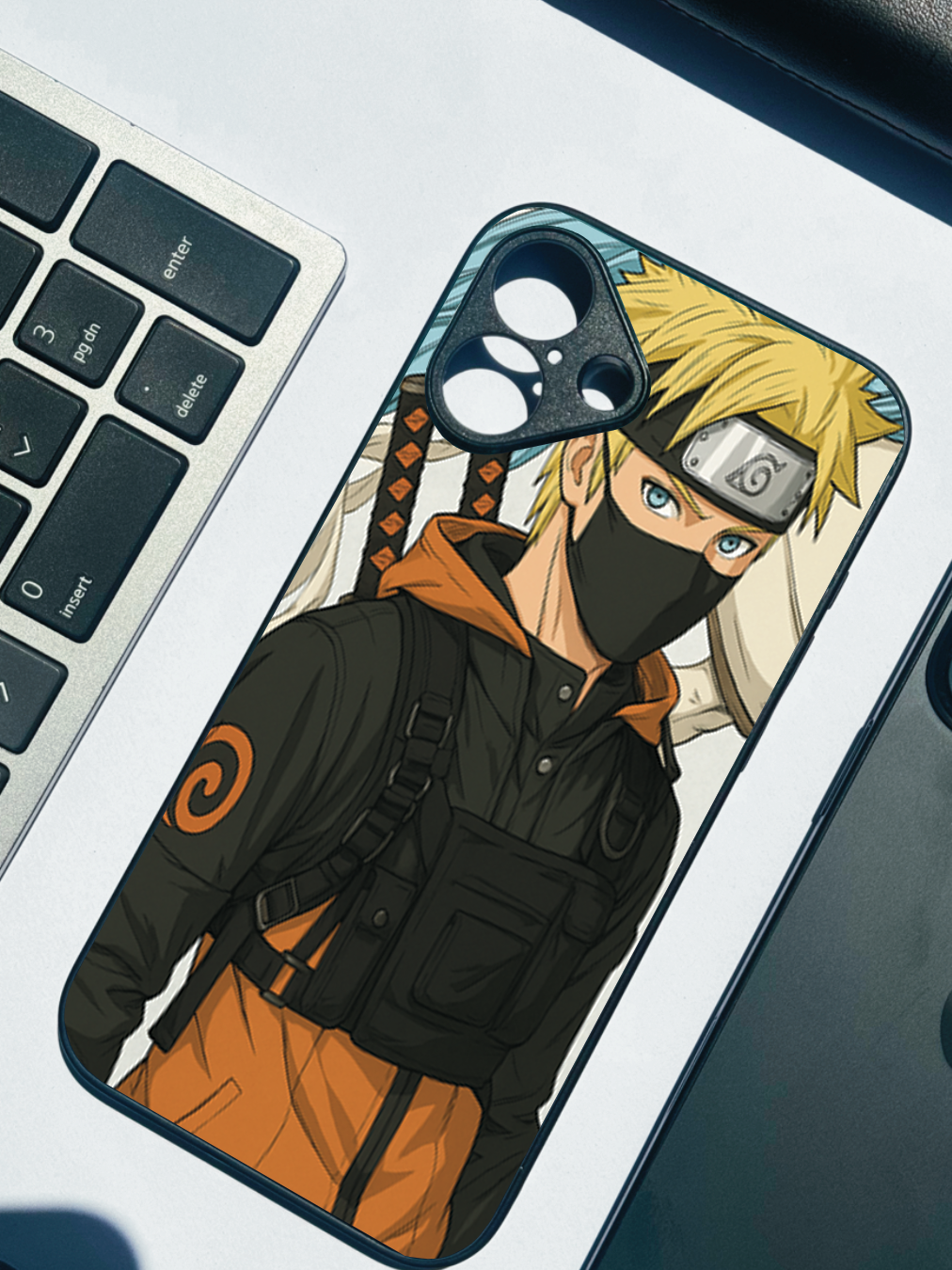 Stealthy Naruto Premium Glass Back Cover For iPhone 11,12,13,14,15,16 Models