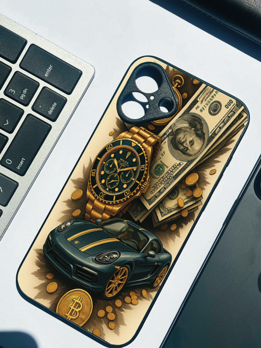 Crypto King Premium Glass Back Cover For iPhone 11,12,13,14,15,16 Models