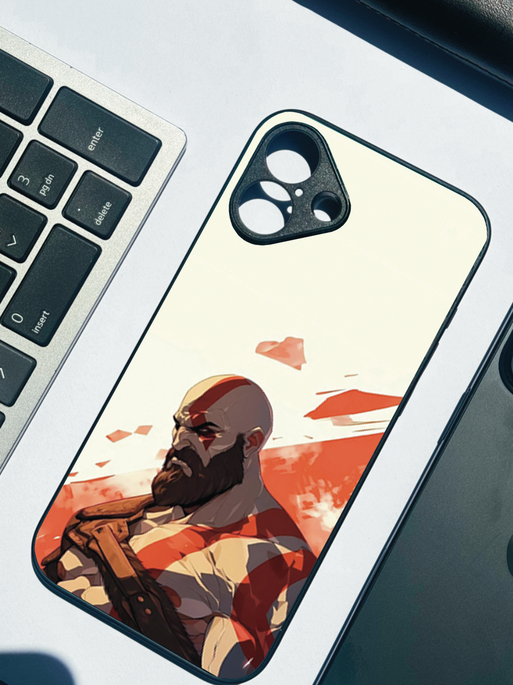 I am Kratos Premium Glass Back Cover For iPhone 11,12,13,14,15,16 Models