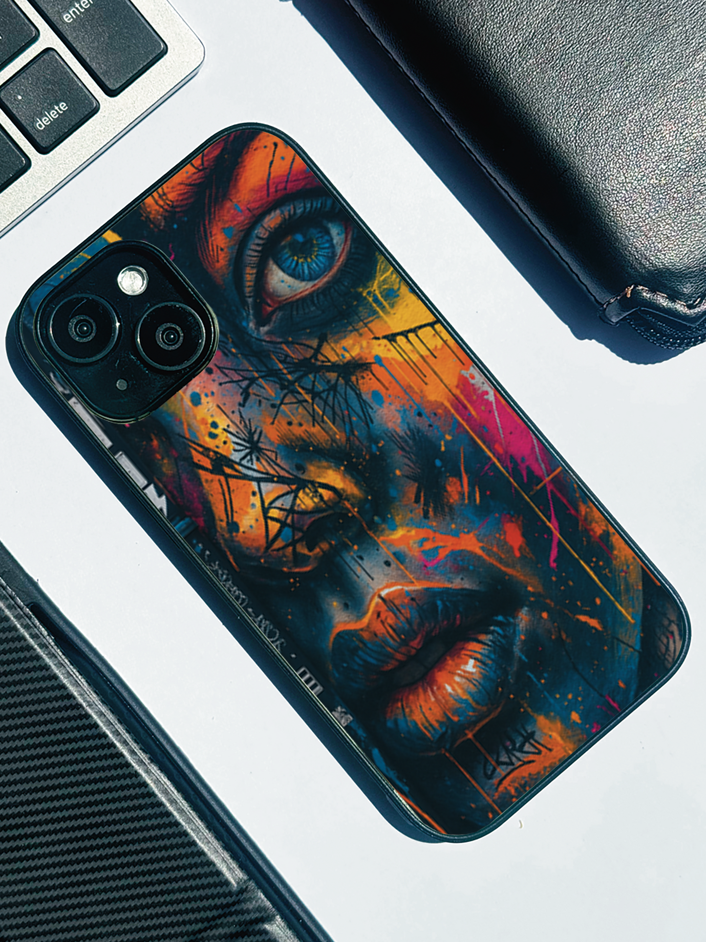 Neon Soul Premium Glass Back Cover For iPhone 11,12,13,14,15,16 Models