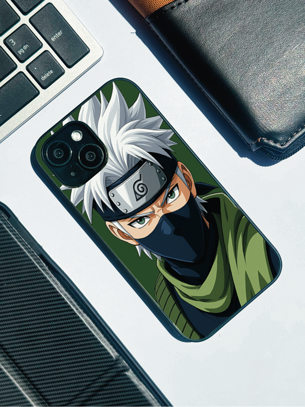 Kakashi Focussed Premium Glass Back Cover For iPhone 11,12,13,14,15,16 Models