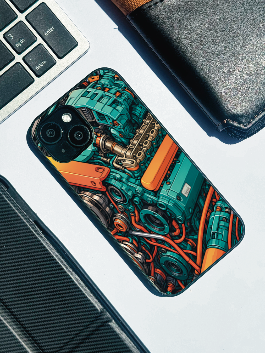 Aesthetic Engine-ry Premium Glass Back Cover For iPhone 11,12,13,14,15,16 Models