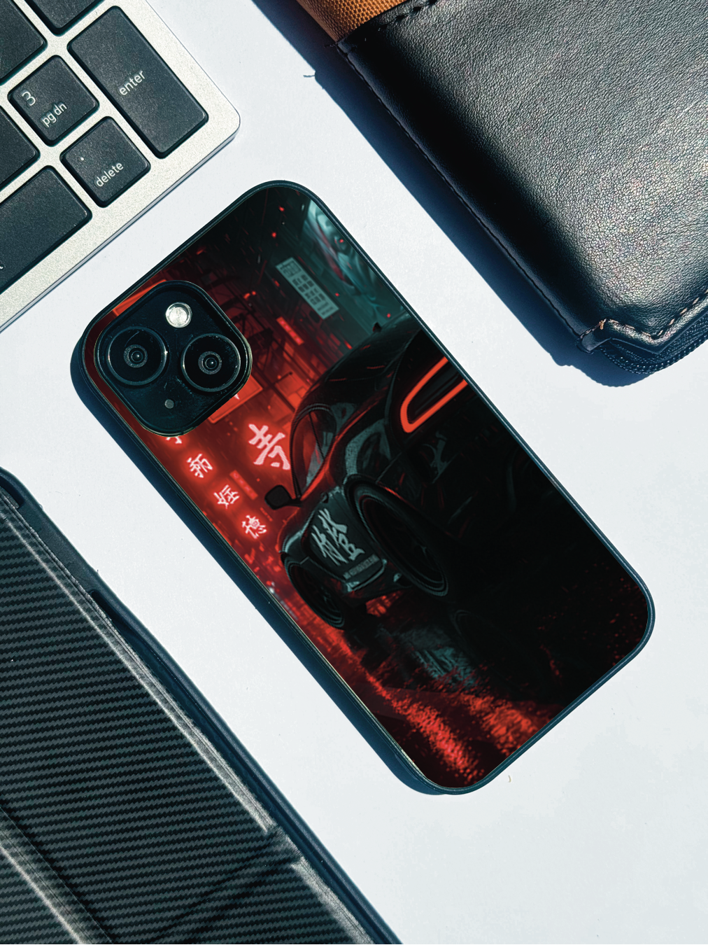 Aesthetic Car Focus Premium Glass Back Cover For iPhone 11,12,13,14,15,16 Models