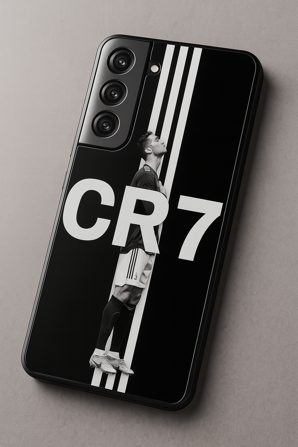 CR7 Striker Edition Premium Glass Back Cover For Galaxy S22, S23, S24, S25 Models