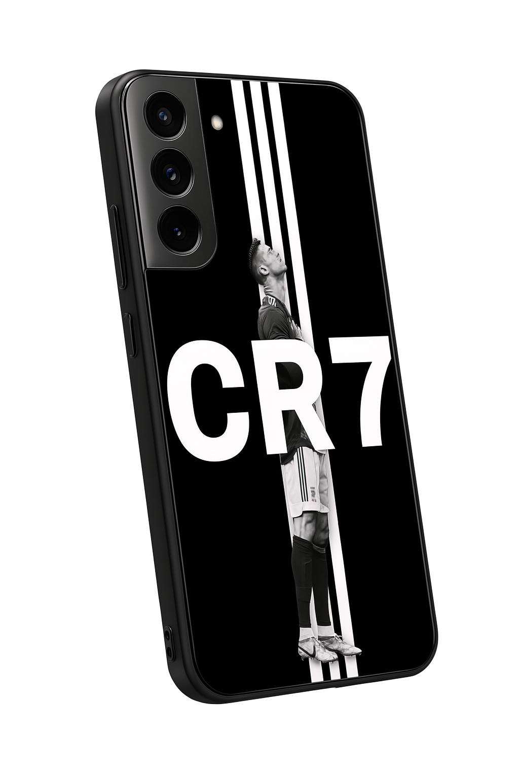 CR7 Striker Edition Premium Glass Back Cover For Galaxy S22, S23, S24, S25 Models