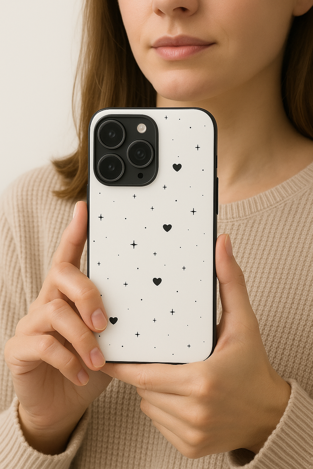 Minimal LOVE Premium Glass Back Cover For iPhone 11,12,13,14,15,16 Models