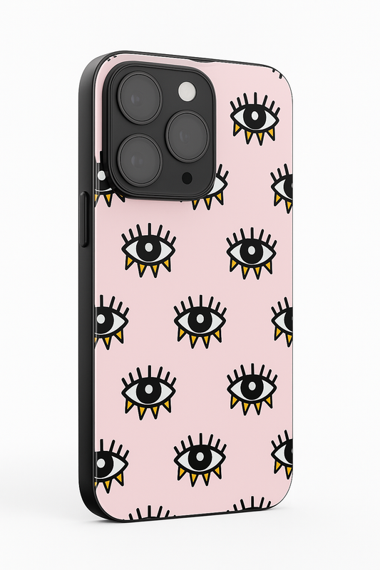 Boho Evil Eye Premium Glass Back Cover For iPhone 11,12,13,14,15,16 Models