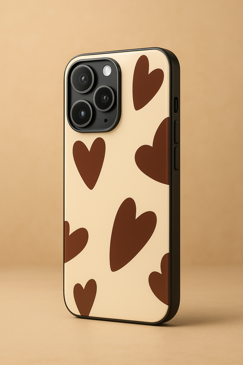 Chocolate Hearts Premium Glass Back Cover For iPhone 11,12,13,14,15,16 Models