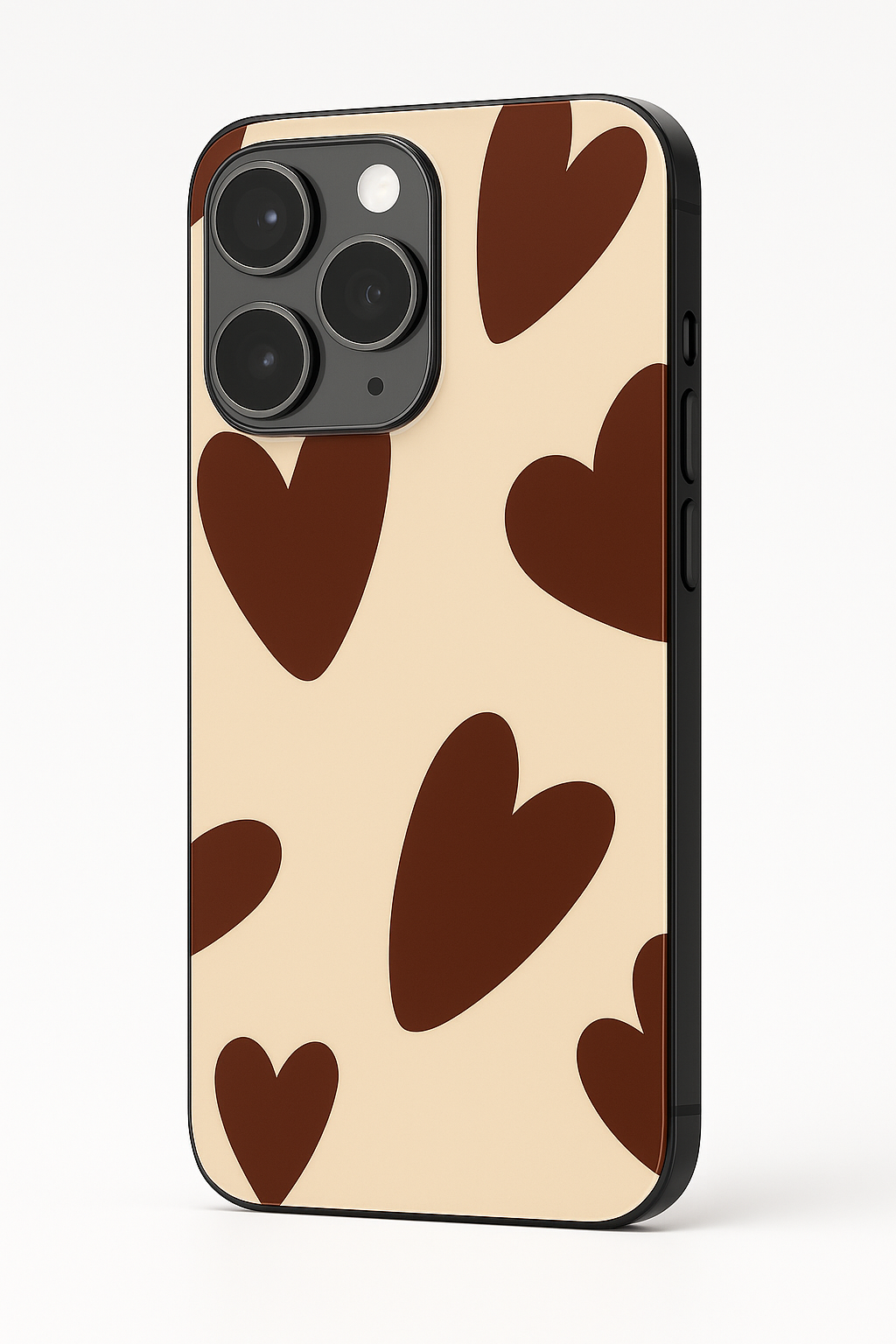 Chocolate Hearts Premium Glass Back Cover For iPhone 11,12,13,14,15,16 Models