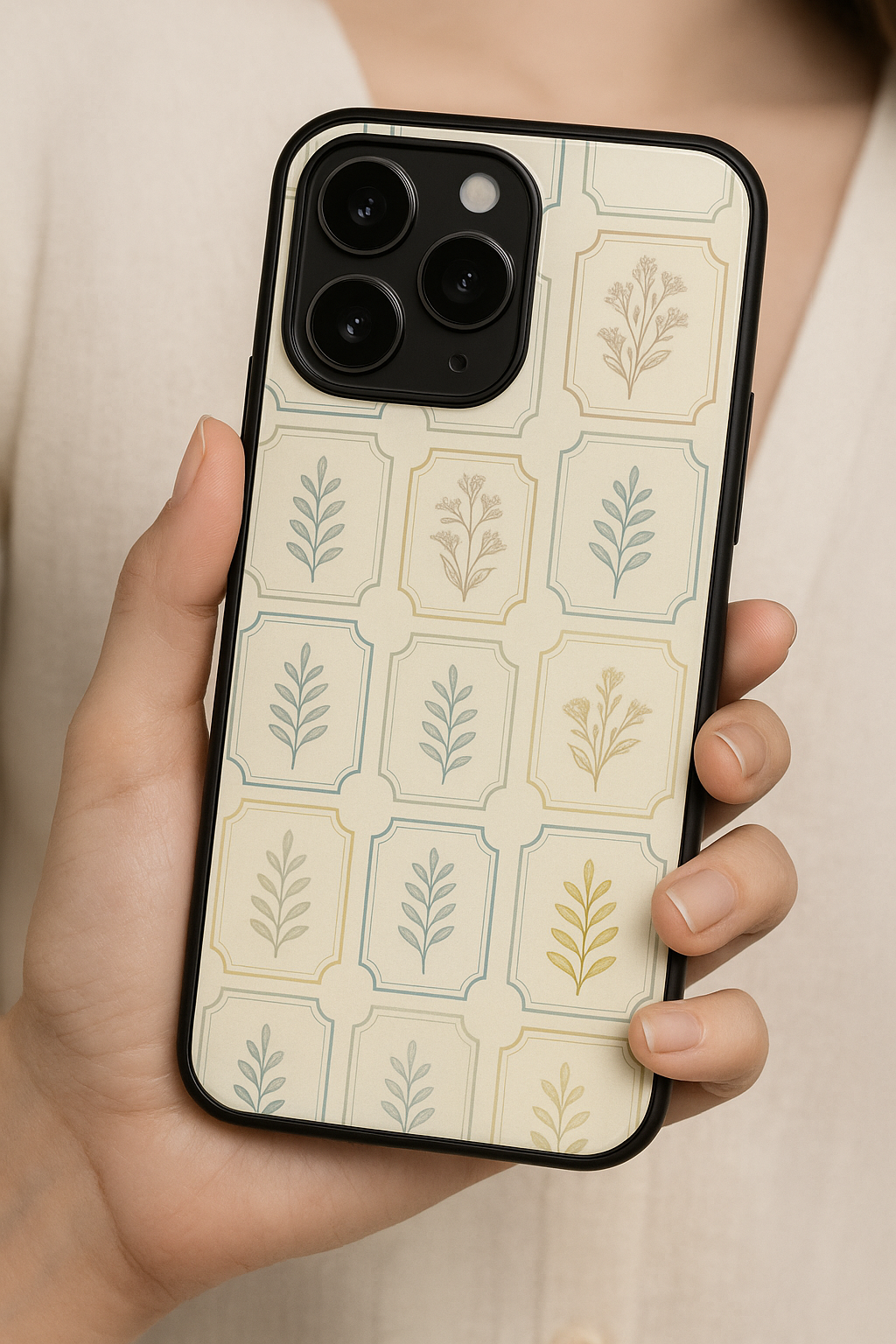 The Petal Grid Premium Glass Back Cover For iPhone 11,12,13,14,15,16 Models