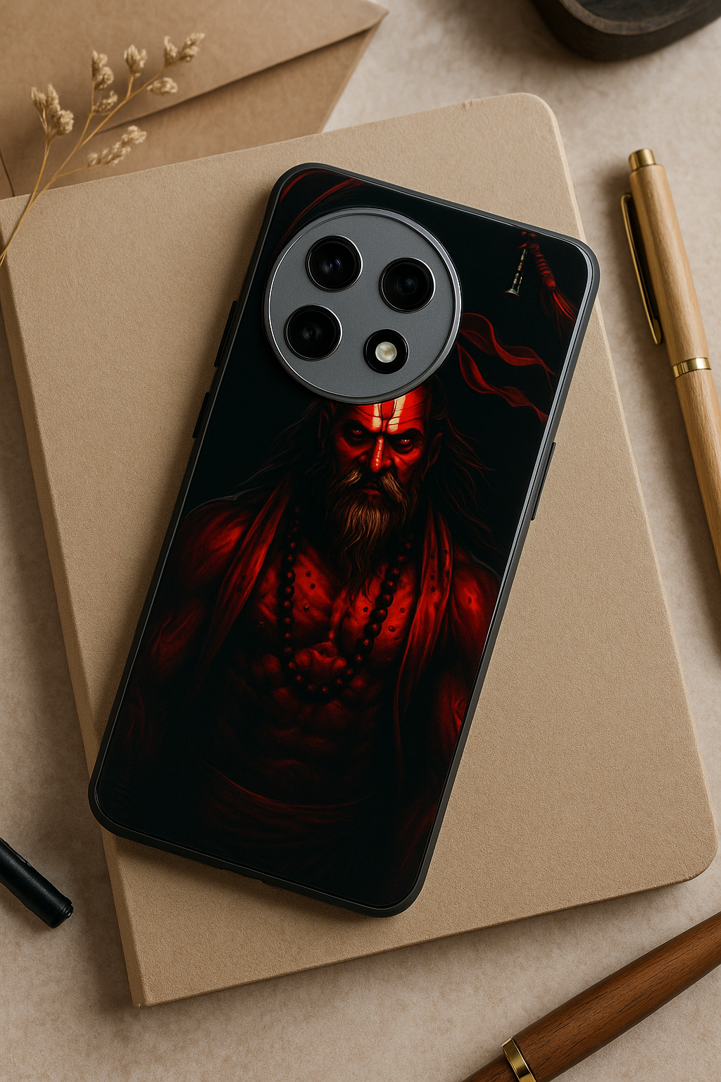 Rudra Roar Premium Glass Back Cover For One Plus 13, 12, 11, 10, Nord Series