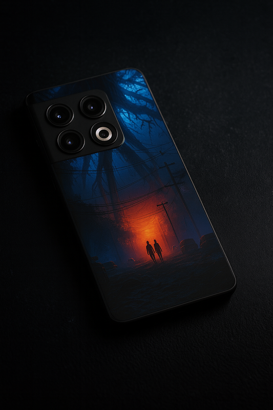STRANGER THINGS- Shadowrise Premium Glass Back Cover For One Plus 13, 12, 11, 10, Nord Series