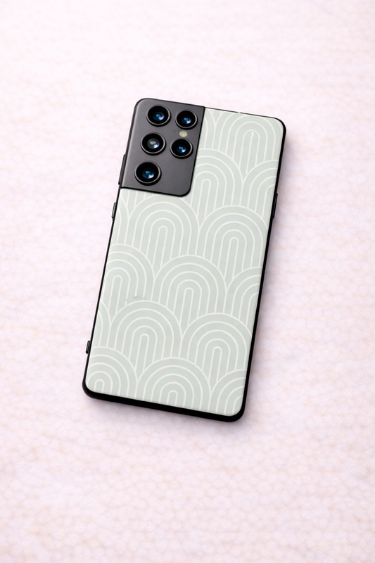 Mint Wave Premium Glass Back Cover For Galaxy S, A, M & F Series