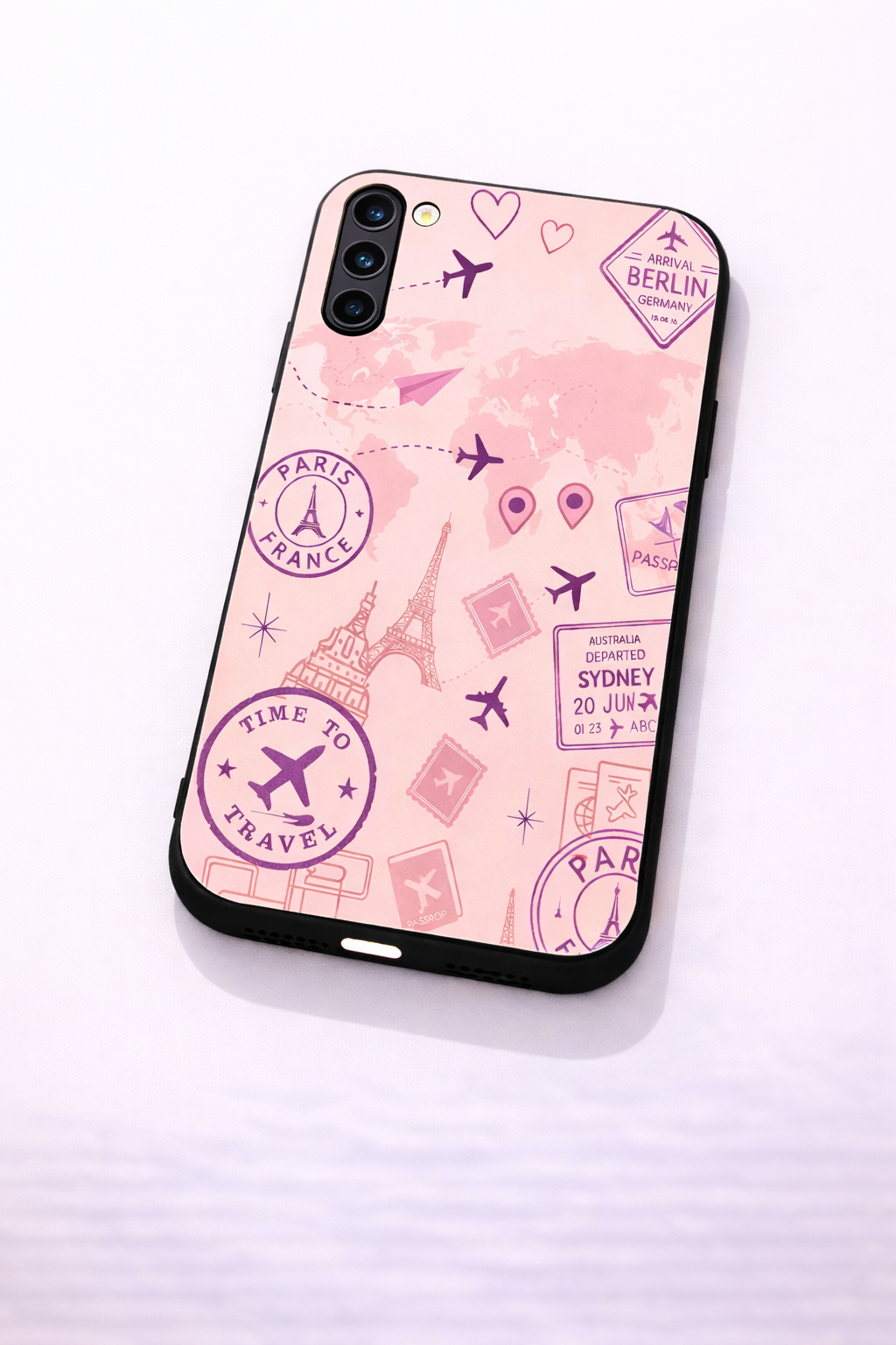 Travel Bug Premium Glass Back Cover For Galaxy S, A, M & F Series