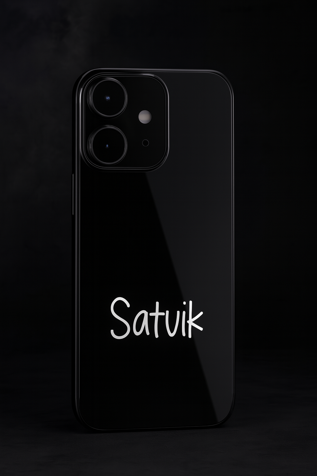 Minimal Luxe Personalised Name Premium Glass Back Cover For iPhone 11,12,13,14,15,16 Models