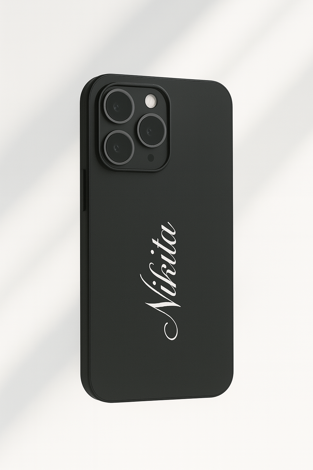 Minimal Luxe Personalised Name Premium Glass Back Cover For iPhone 11,12,13,14,15,16 Models