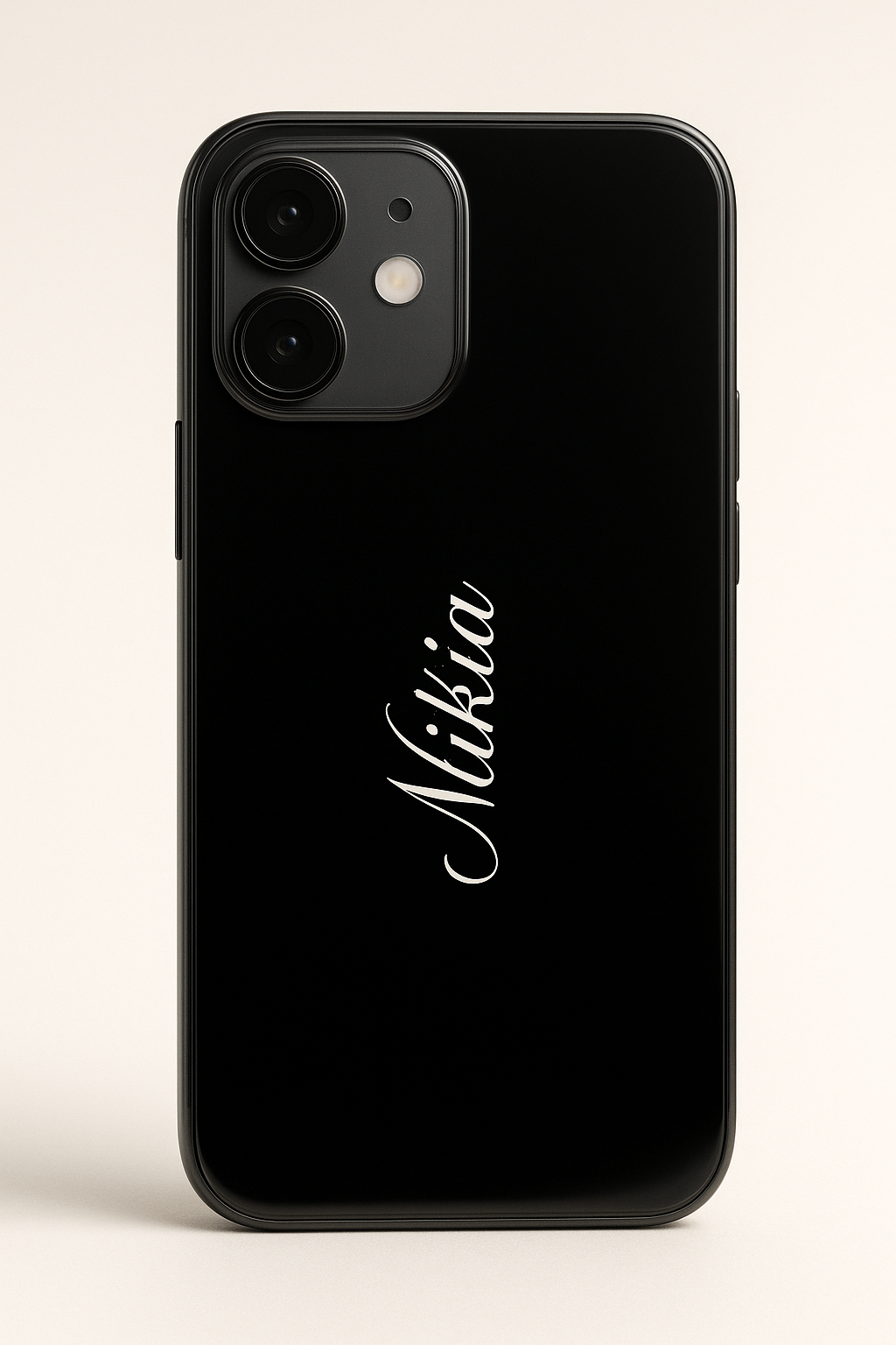 Minimal Luxe Personalised Name Premium Glass Back Cover For iPhone 11,12,13,14,15,16 Models