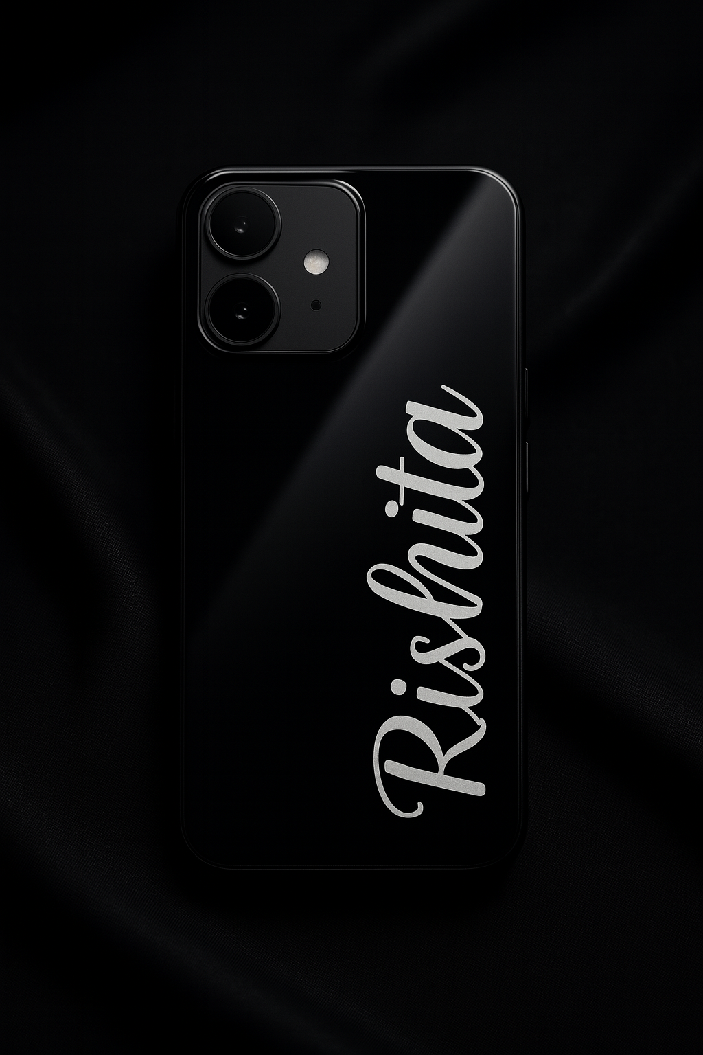 Minimal Luxe Personalised Name Premium Glass Back Cover For iPhone 11,12,13,14,15,16 Models