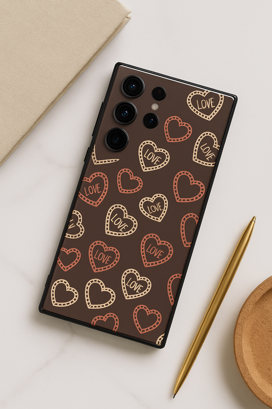 Hearts Graffiti Era Premium Glass Back Cover For Galaxy S22, S23, S24, S25 Models