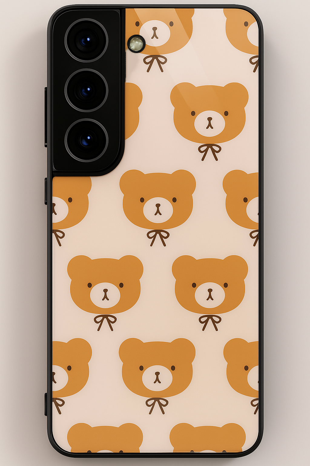 Hello Teddy Premium Glass Back Cover For Galaxy S22, S23, S24, S25 Models