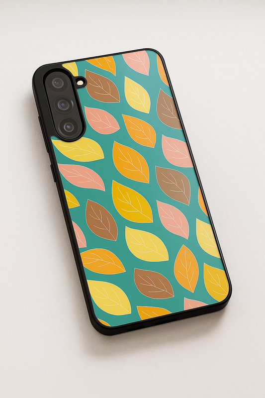 Leaf pattern Premium Glass Back Cover For Galaxy S22, S23, S24, S25 Models