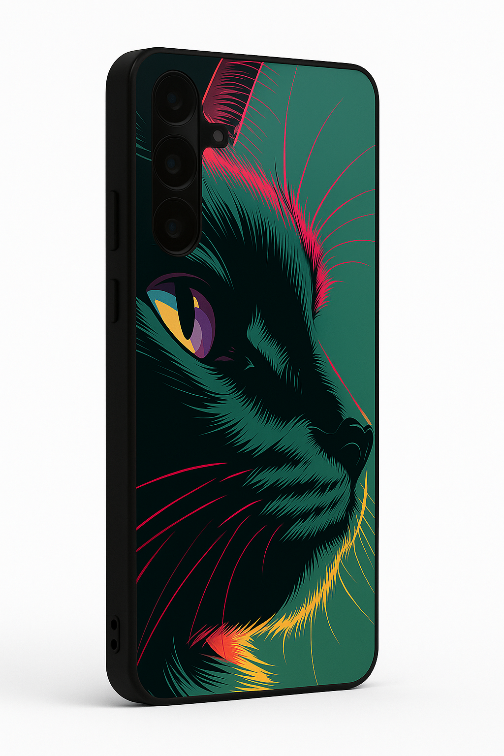 Kitty Abstract Premium Glass Back Cover For Galaxy S22, S23, S24, S25 Models
