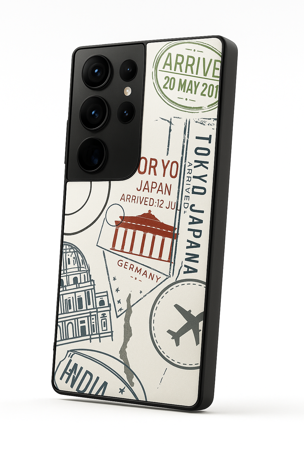 I Love Travelling Premium Glass Back Cover For Galaxy S22, S23, S24, S25 Models
