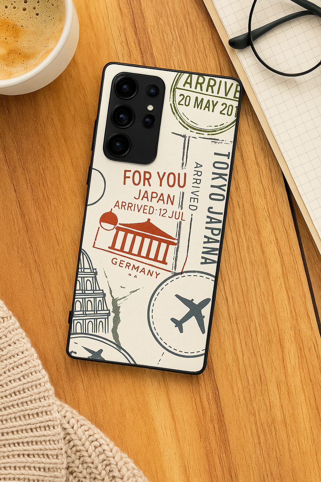 I Love Travelling Premium Glass Back Cover For Galaxy S22, S23, S24, S25 Models