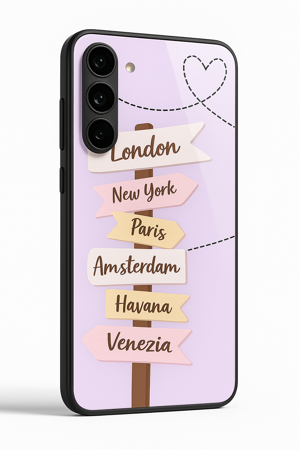 Travel Mania Premium Glass Back Cover For Galaxy S22, S23, S24, S25 Models