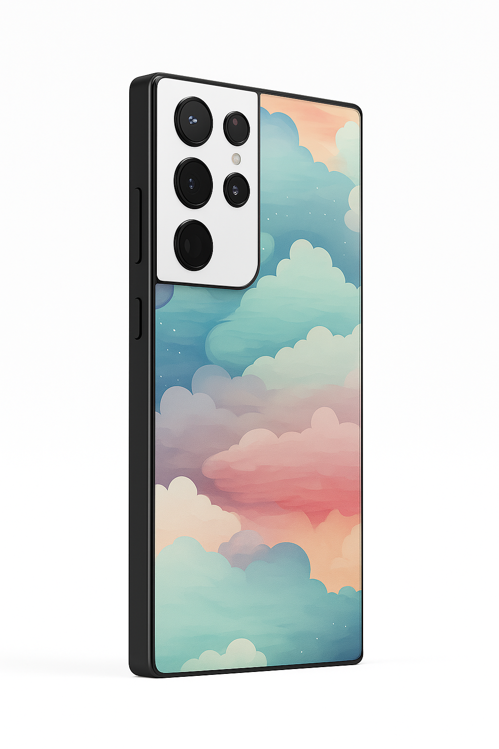 Colourful Cloudy Affair Premium Glass Back Cover For Galaxy S22, S23, S24, S25 Models