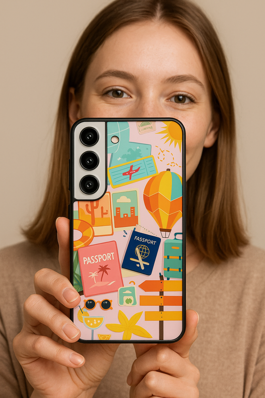 Travel Freak Premium Glass Back Cover For Galaxy S22, S23, S24, S25 Models