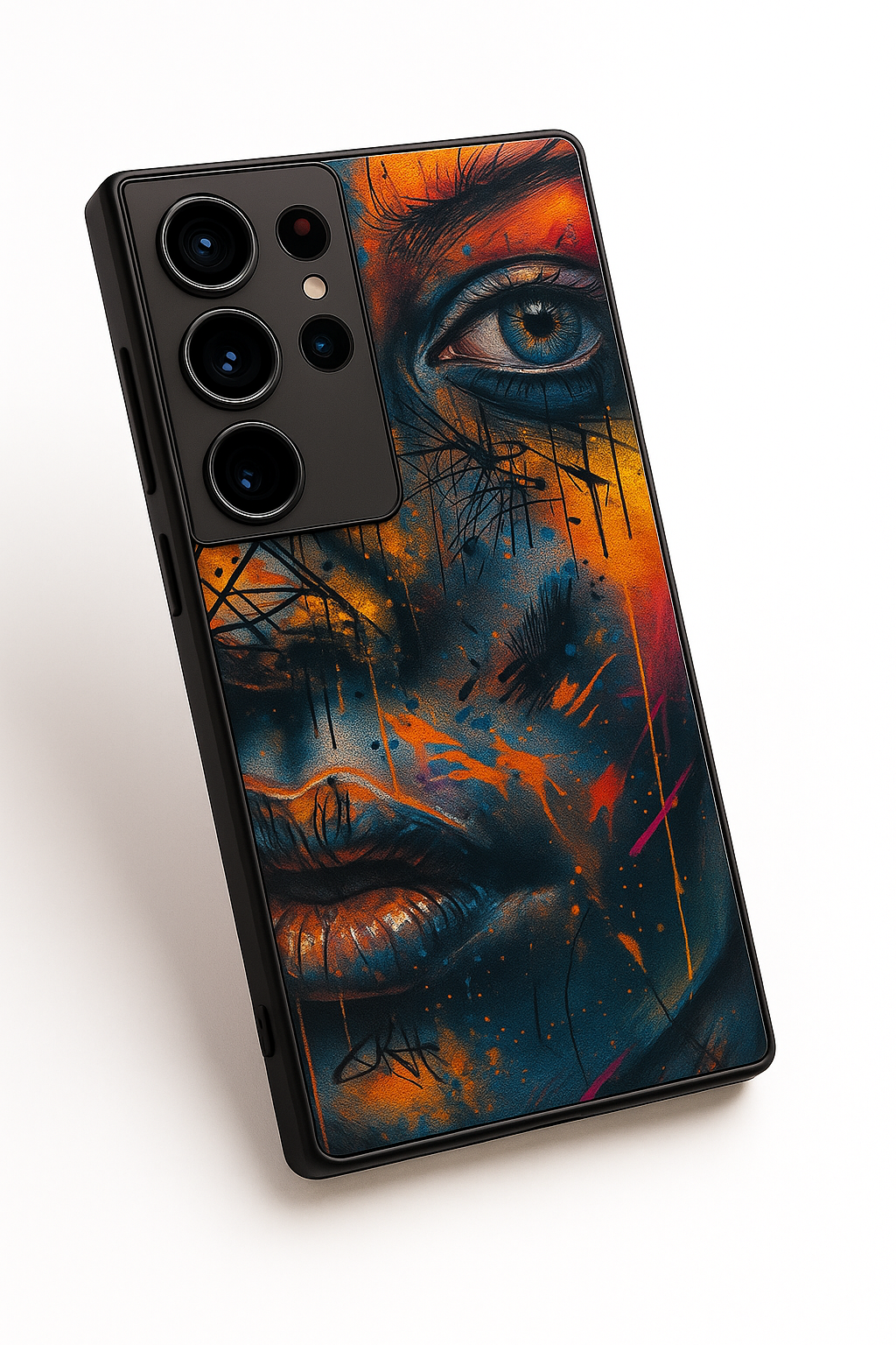 Aesthetic Face Shot Premium Glass Back Cover For Galaxy S22, S23, S24, S25 Models