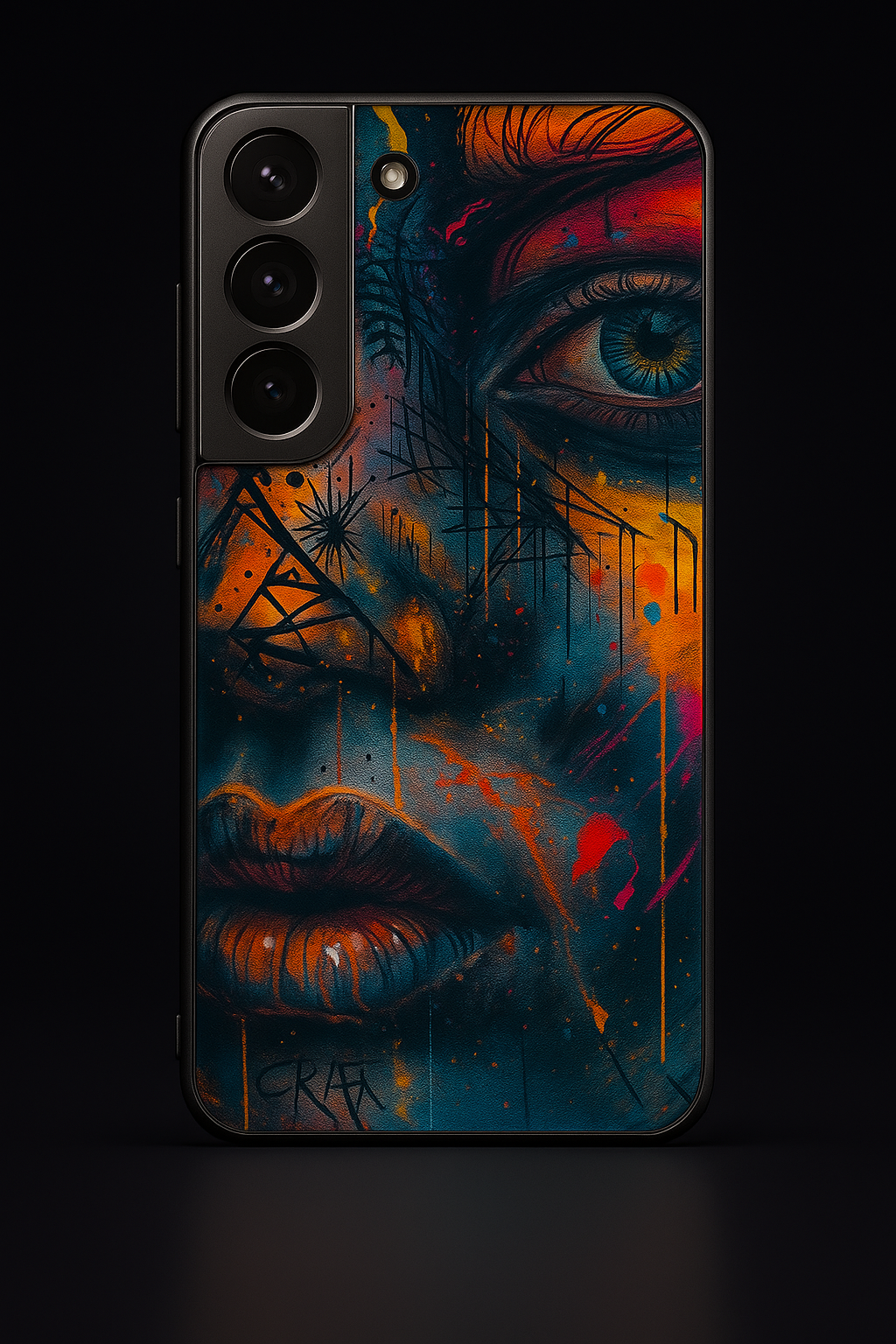 Aesthetic Face Shot Premium Glass Back Cover For Galaxy S22, S23, S24, S25 Models