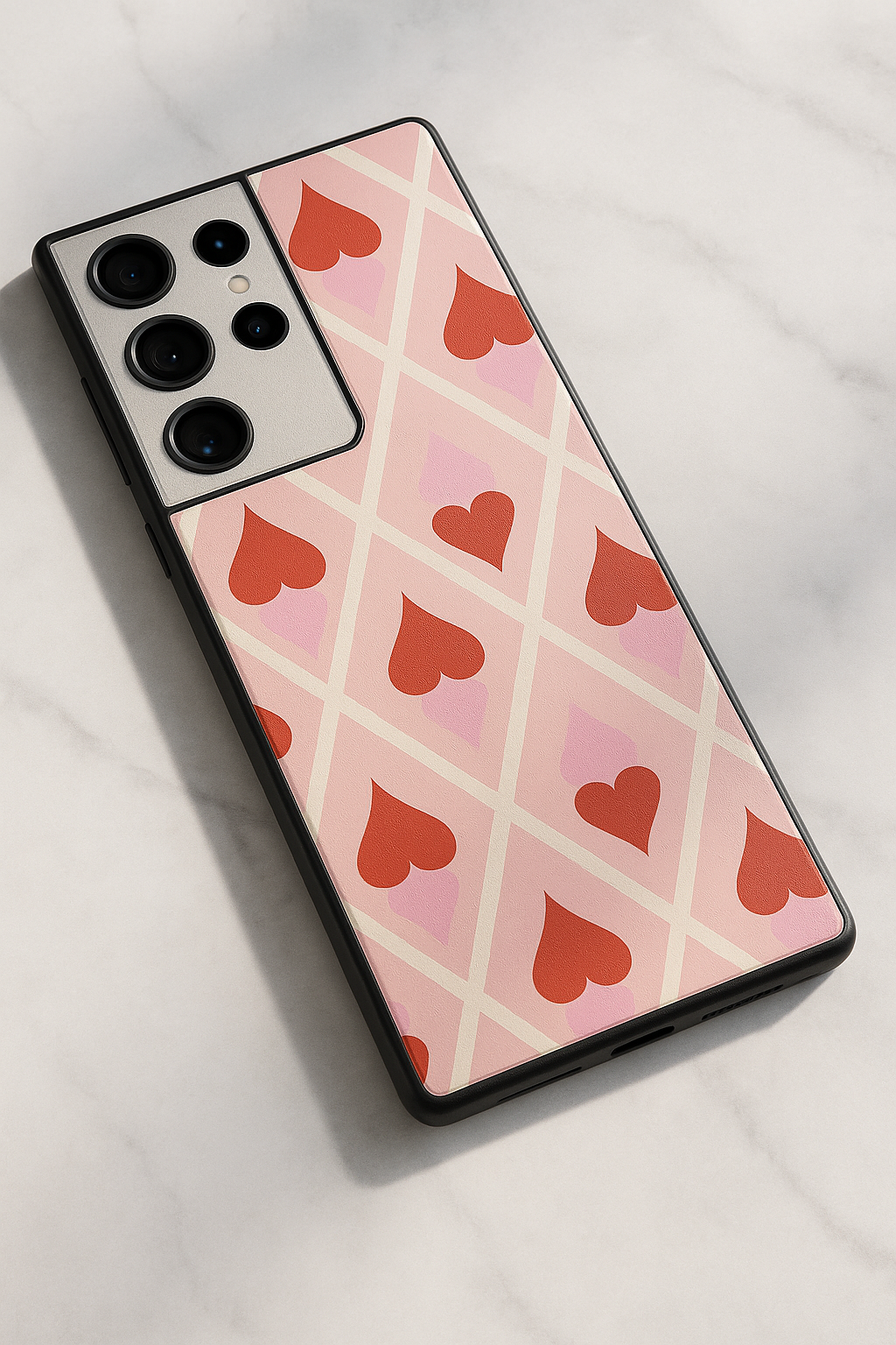 Hearts Play Premium Glass Back Cover For Galaxy S22, S23, S24, S25 Models