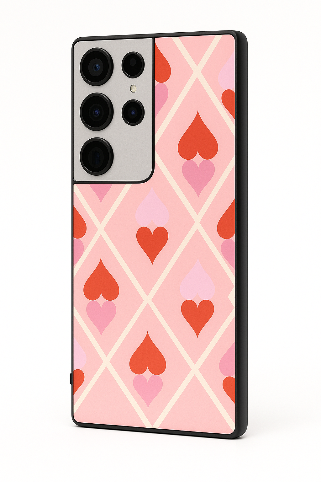 Hearts Play Premium Glass Back Cover For Galaxy S, A, M & F Series