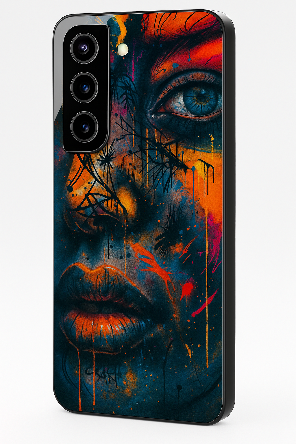 Aesthetic Face Shot Premium Glass Back Cover For Galaxy S22, S23, S24, S25 Models