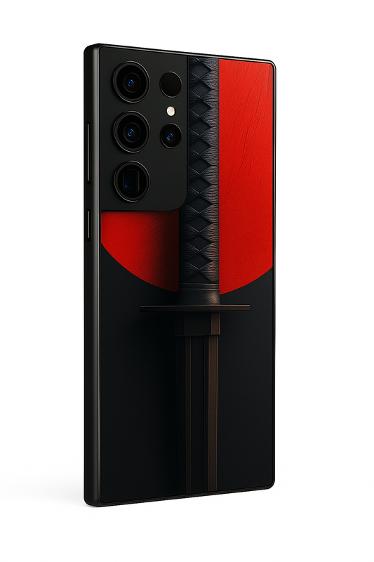 Katana Shot Abstract Premium Glass Back Cover For Galaxy S22, S23, S24, S25 Models