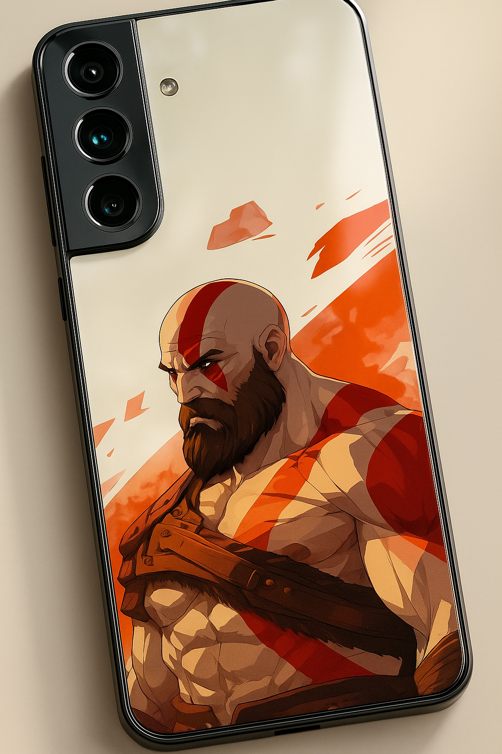 I am Kratos Premium Glass Back Cover For Galaxy S22, S23, S24, S25 Models