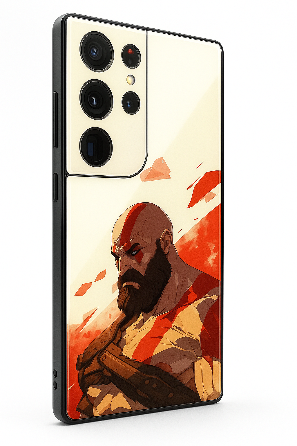 I am Kratos Premium Glass Back Cover For Galaxy S22, S23, S24, S25 Models