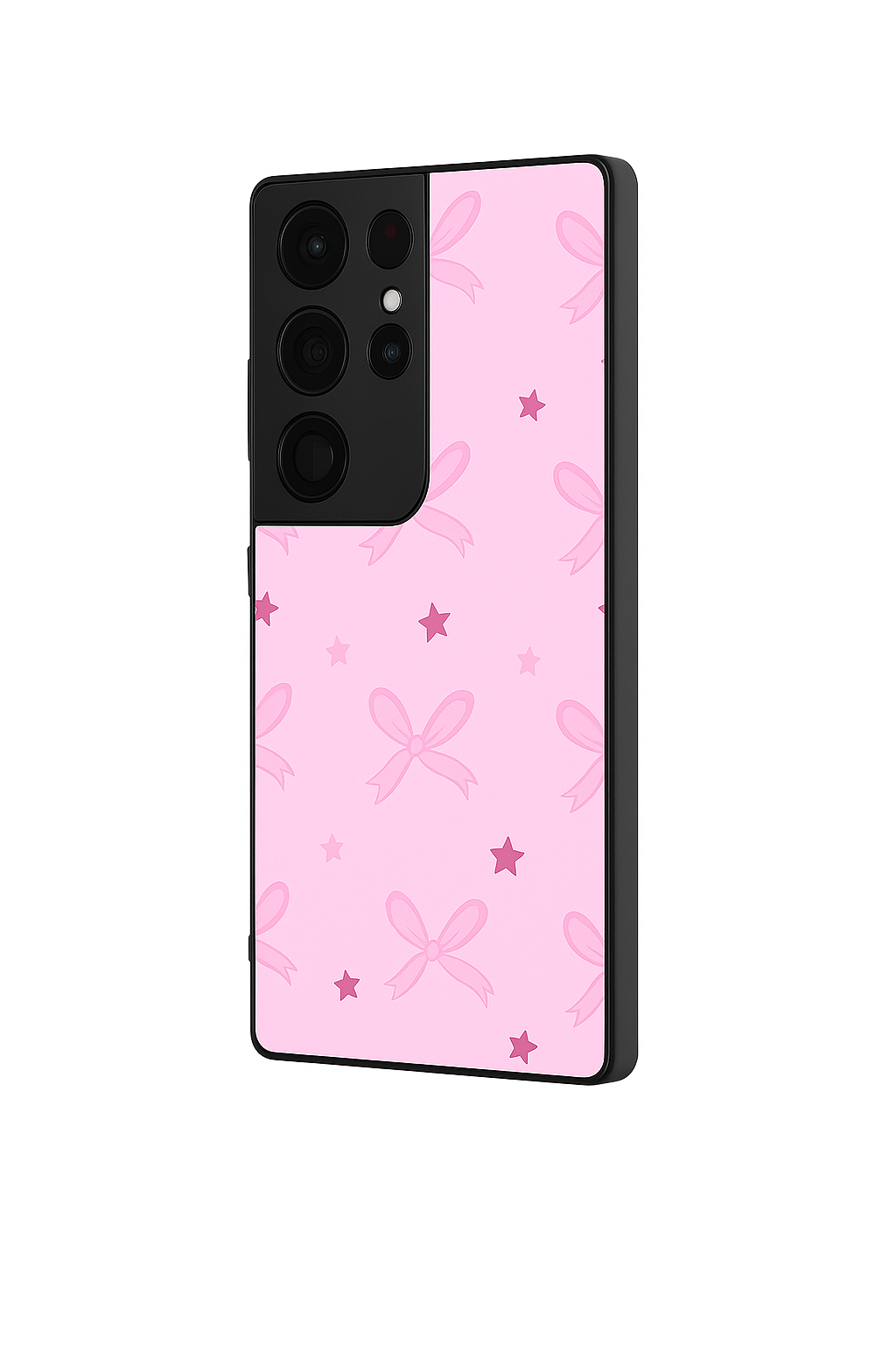Starlit Bows Premium Glass Back Cover For Galaxy S22, S23, S24, S25 Models
