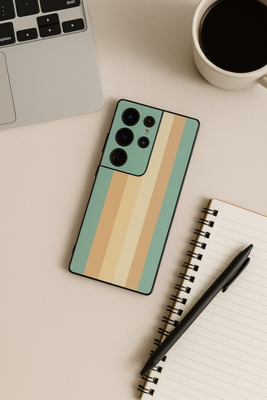 Groovy Lines Cover Premium Glass Back Cover For Galaxy S22, S23, S24, S25 Models