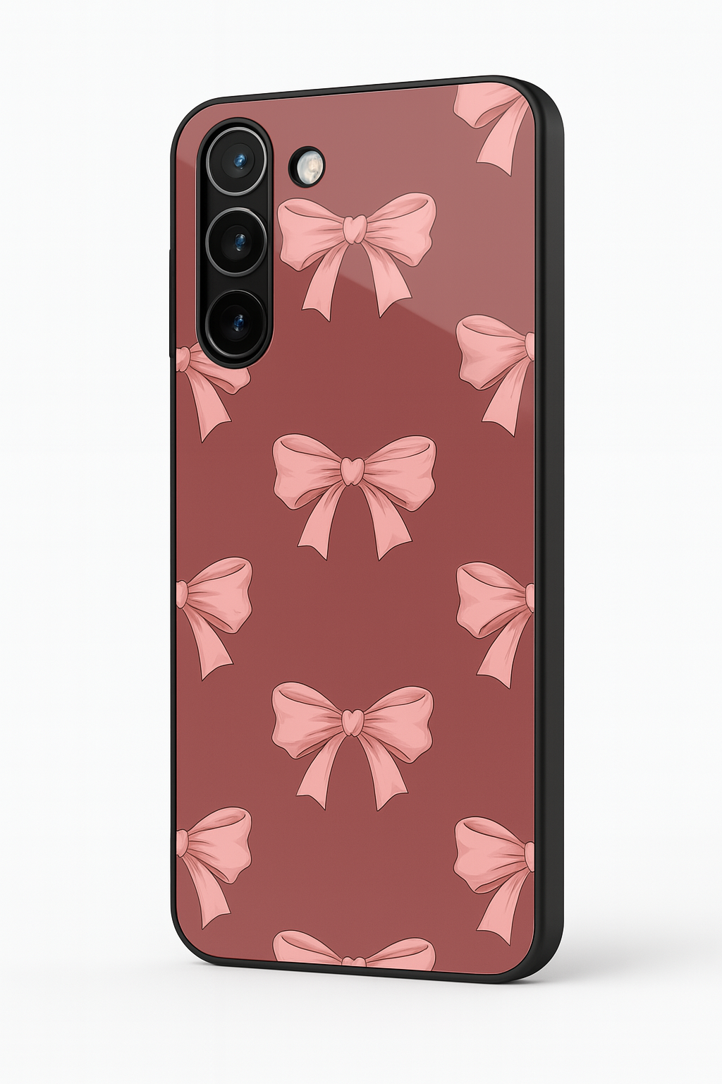 Blush Knots Premium Glass Back Cover For Galaxy S22, S23, S24, S25 Models