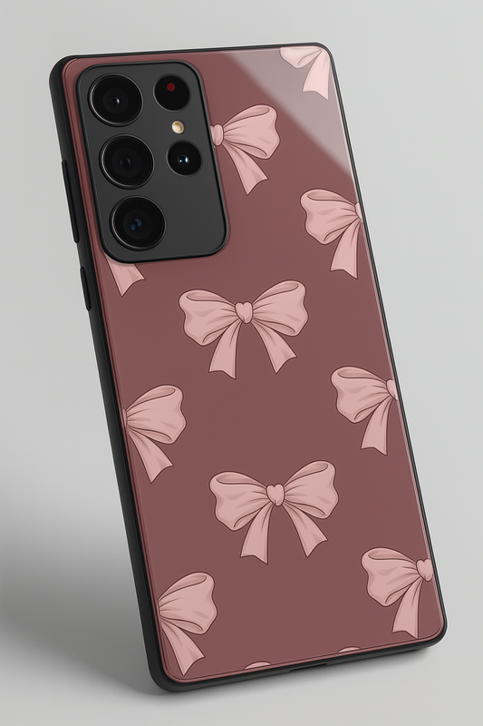 Blush Knots Premium Glass Back Cover For Galaxy S22, S23, S24, S25 Models