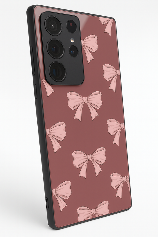 Blush Knots Premium Glass Back Cover For Galaxy S22, S23, S24, S25 Models