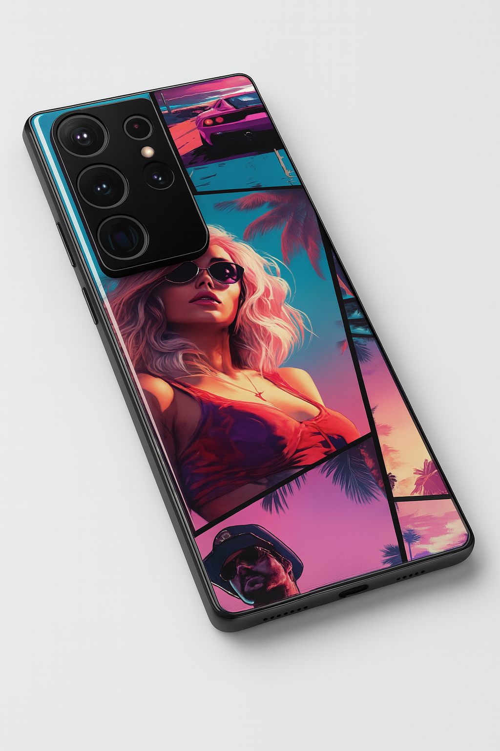 Lets Play GTA Premium Glass Back Cover For Galaxy S22, S23, S24, S25 Models