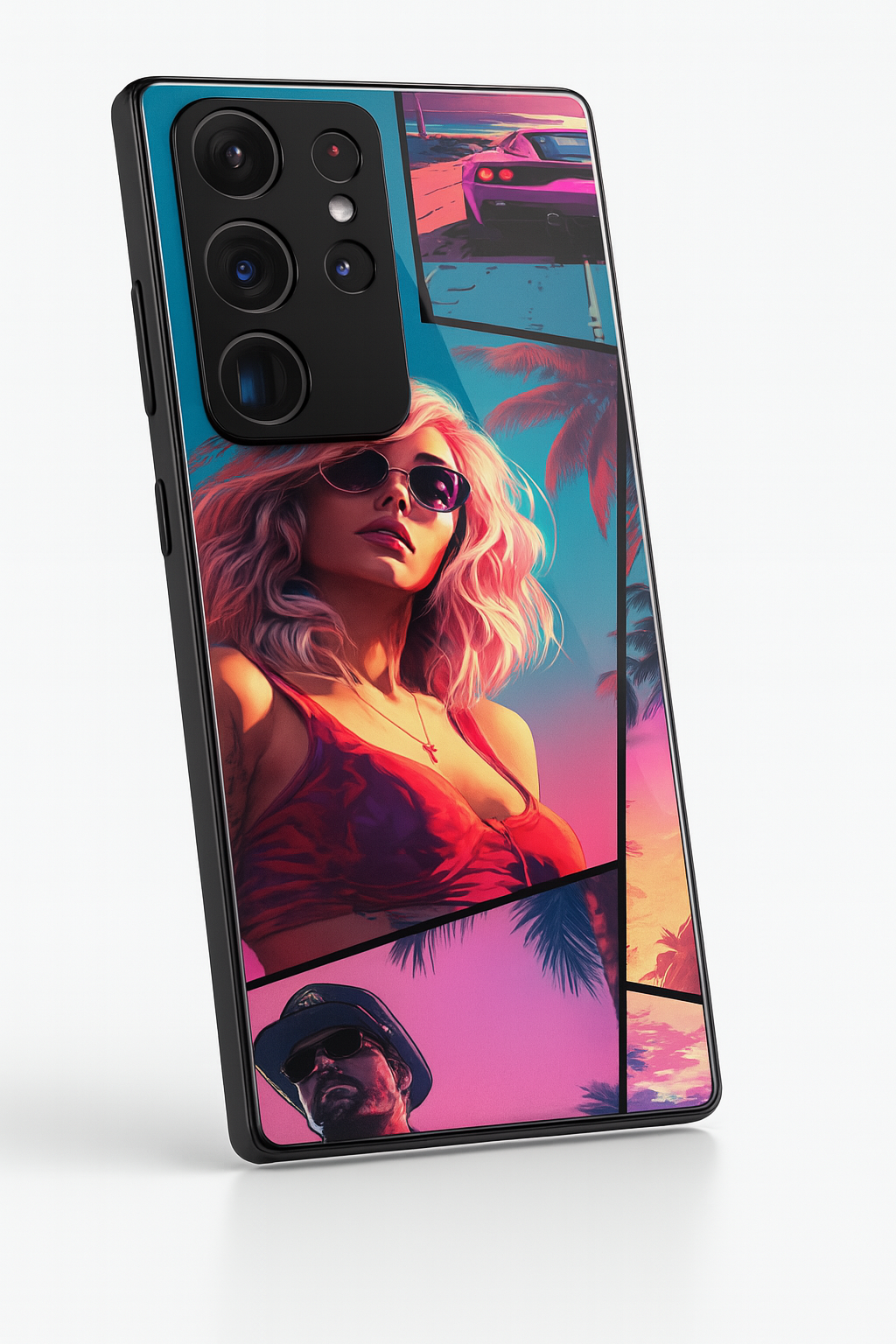 Lets Play GTA Premium Glass Back Cover For Galaxy S22, S23, S24, S25 Models